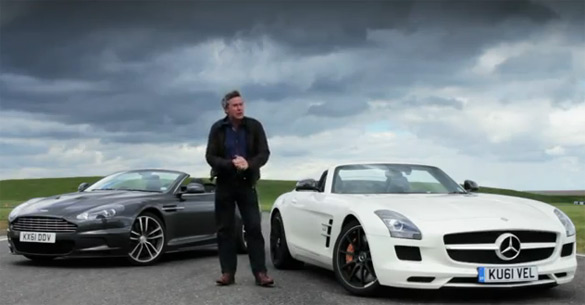 Aston Martin DBS Volante versus Mercedes-Benz SLS AMG Roadster: Video